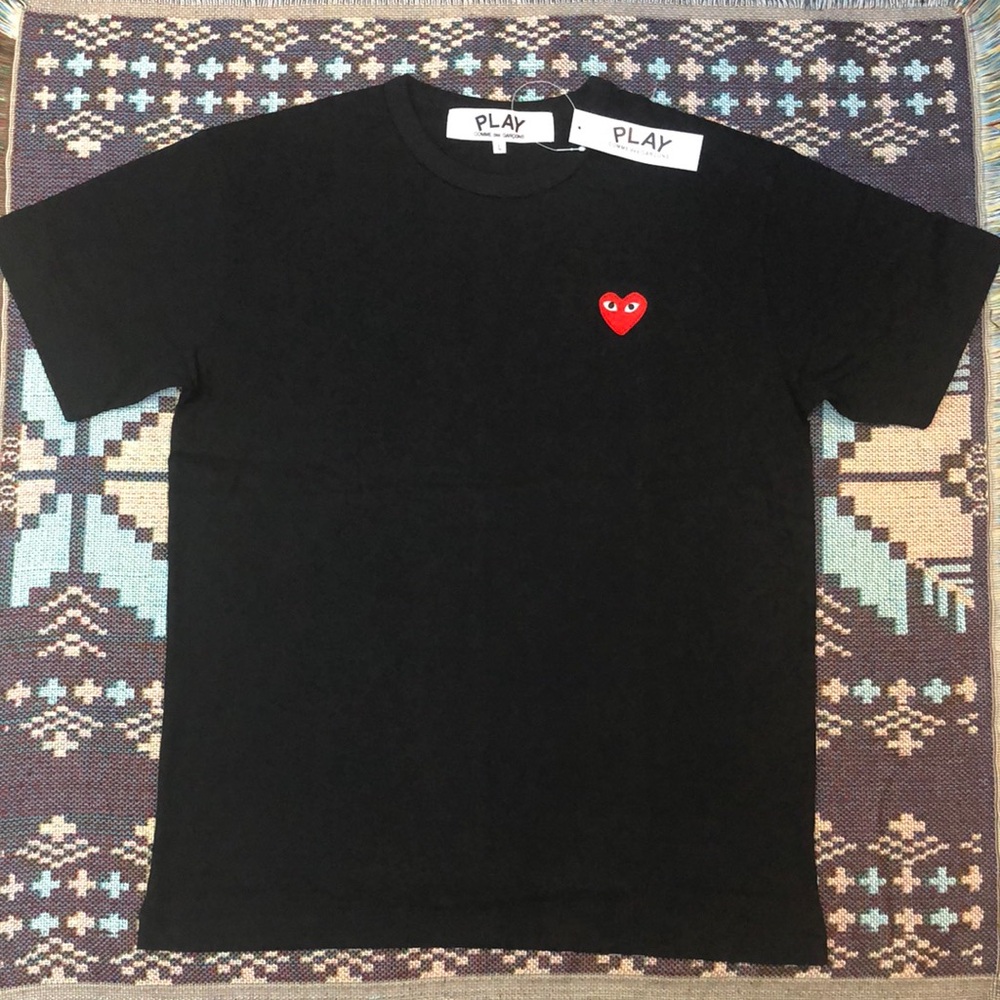 Comme des Garçons Play Black T-Shirt with Red Heart